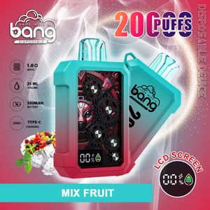 Bang 20000 sbuffi Schermo LCD VAPE SONO SUBILITTI E SCUCO 20K 0% 2% 3% 5% 25 ml POD Preimpuggito POD 500MAH Dispositivo digitale a penna batteria ricaricabile