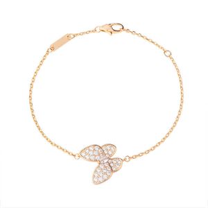 Van V V Van V Gold Full Diamond Butterfly Bracelet Qualidade incorporando moda de moda versátil temperamento super imortal fêmea de colarinho de luxo de luxo