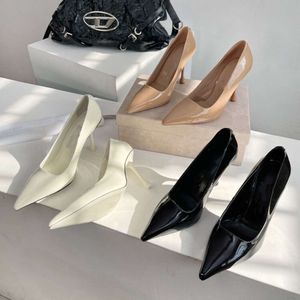 End Quality 2024 Spring New Fashionable High Pointed Single Bright Face Temperament Fine Heel Sexy Women's Shoes