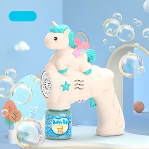Stor ögonbubbla maskin för bubbelpistol enhörning Bubble Machine Bubble Blower For Kids Soap Bubble Summer Toys Children Gifts 240410