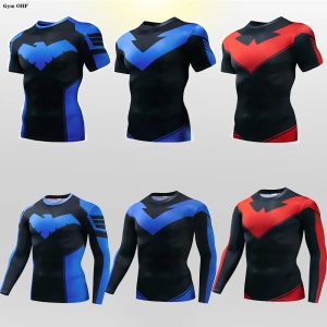 T-shirt Compression Tshirt Maglietta Nuova Nightwing 3D Stampa 3 Magliette uomini QuickDrying Gym Sportswear Jerseytop RashGuard per maschio
