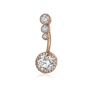 Navel & Bell Button Rings Diamond Dangle Belly Bars Ring Piercing Crystal Body Jewelry Flower Shape Pendant Drop Delivery Dhuog