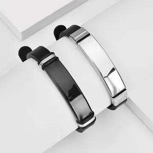 Charm Bracelets 10pcs verkaufen Modezubehör Edelstahl Charming Gravured Birthday Geschenke Silikon Silikon
