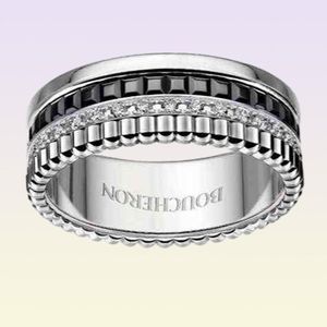 Diamond inlaid ceramic full diamond gear can rotate wide version lovers039 jewelry love comes Qi Wei039s same ring7435383