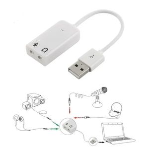 USB Sound Card Virtual 7.1 3D Extern USB Audio Adapter USB till Jack 3,5 mm hörlurmikfonljudskort för bärbar datorbok för bärbar dator