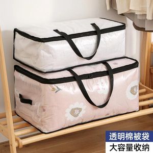 Storage Bags Ch Buggy Bag Cotton Quilt Household Dustproof Collect Clothes Large Capacity Transparent Moving Packing