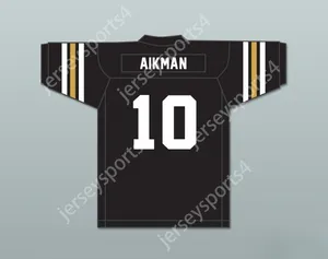 Niestandardowy numer nazwiska Męscy młodzież/dzieci Troy Aikman 10 Henryetta High School Knights Black Football Jersey 1 zszyty S-6xl