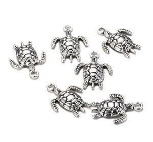 100pcllot 2317 mm Antique Silver Alloy Turtle Charms Wisiant do biżuterii Making Metal Animal wisiorek do DIY WYNTACJA 4834275