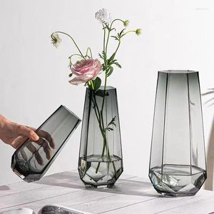Vases Creative Profiling Glass Flower Vase Ins Bottle Transparent Hydroponic For Flowers Desktop Decoration