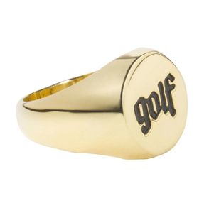 Wang Olde Ring Gold Logo Hip Hop Rap Street Moda Erkek ve Kadın Mücevher Aksesuarları2198308