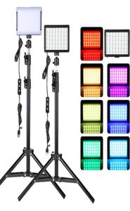 Flash Heads Led Video Light Camera Pography Lighting Kit With Tripod Stand 4 Color RGB Filters For Filming Streaming Studio Shooti4635050