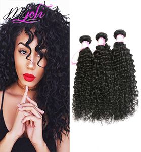 9A Mink Indian Deep Wave Curly Hair Virgin Hair Weave Bundle bagnati e ondulati da 828 pollici di capelli umani Vergine Bundle Natural Color7286060