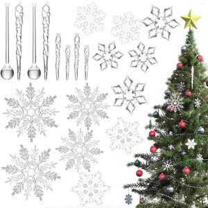 Decorative Figurines Christmas Fake Snowflake Tree Hanging Ornament Xmas Decoration Year Party Supplies