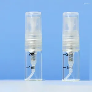 Speicherflaschen 50/100pcs 2ml Clear Scale Glass Tragbares Parfümsprayflaschen Mini -Reisezerstörer Kosmetischer Behälter Abschluss