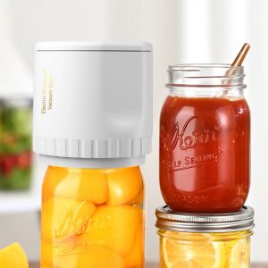 MASKIN MASON JAR VACUUM Tätare Jar Vakuumförsegling Kit Cordless Canning Vakuumtätare Elektriska automatiska köksmaterial