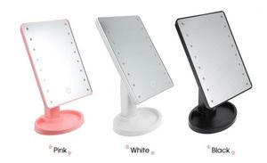 Sale 360 Degree Rotation Touch Sn Makeup Mirror With 16 / 22 Led Lights Professional Vanity Table Desktop Make Up Mirror1 Compact Mirror2713235