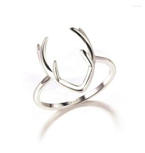 Wedding Rings Limited Offer OMYFUN Antler Ring 925 Sterling Silver Jewelry Deer Prata De Anel Cute Animal Anillo Bijoux8558485