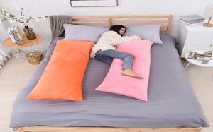 Super Soft Velvet Long Body Pillow Case Solid Bedding Pillow Case Dekorativ kroppsskydd för Home EL6022036