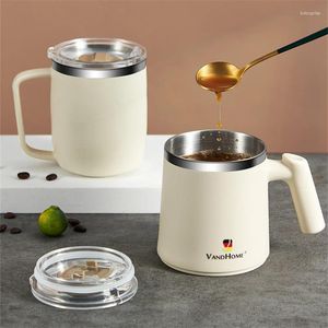 Tazze a doppia parete in acciaio inossidabile tazza di caffè latte tazza di tè termico portatile tazza di tè con coperchio da viaggio da viaggio bevanda berembler campeggio campeggio in campeggio