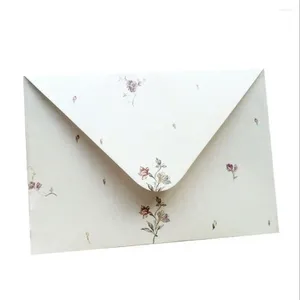 Present Wrap Födelsedagskort 10 st brev Pad Pad Fresh Letter Form Holiday Inbjudan Elegant blommig kuvert Skrivpapper