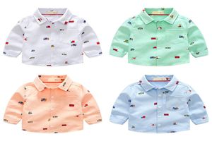 2018 New Arrival Enfant Boys Girls Shirts Cute Cars Pattern Cotton Children Clothes Long Sleeve Kids Blouses Boys Girls Shirt9827126