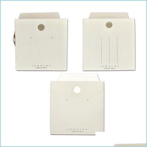 Tags, card prezzi 8x8cm Bianco bianco Oreno vuoto Collana per capelli Visualizza per pazzera Organizzatore di carta Anti-Lost Packaging DHCEP