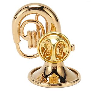 Dekorativa figurer Golden Miniature French Horn Musical Instrument Ornaments Vackra Rust Protection Brosch Gift Home Decor