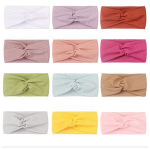 Cute Baby Girls Kids Turban Fashion Cotton Bow Knot Solid Headband Bow Hair Bands Head Wrap2942606