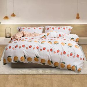 Set di biancheria da letto set da letto per la pelle 4 pezzi con chiusura con cerniera e cravatte per angolo Coppa di cuscinetti Cover cotone