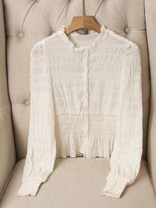 Women's Blouses Romantic Ruffle Long Sleeve Shirt Top Lace Collar