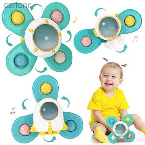 Bath Toys 3pcs/set Baby Bath Bathing Bathing Bathing Spinner Scurt Cup Casca de desenho animado Fidget Toys Educational for Children Boys Gift 240413