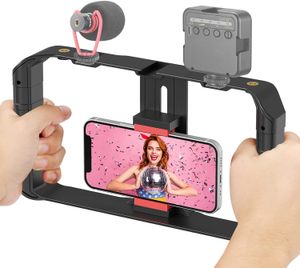 Phone Handheld Stabilizer Grip Tripod Mount for Videomaker Film-Maker Video-grapher with Cold Shoe Mount for iPhone Samsung SmartPhone video Gimbals