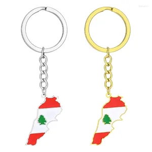 Klapety Lebanon Charm Blakin Mapa Mapa Wisiorka Keyring Vintage Biżuteria dla kobiet mężczyzn Y2K