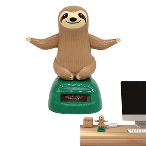 Sloth Solar Dancer Alpaca Figurine Animal Doll Toy Solar Car Ornament Sloth Doll Shaking Hand Sloth Car Dashboard Bobblehead Toy