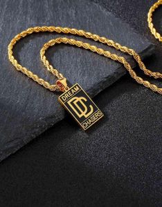 Dream Gold Dream Pingente Chain Chain Hip Hop Colar para homens e mulheres230C5772780