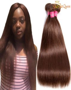 Brasiliansk jungfru rakt hår 2 4 färg 100 remy hår rak ljusbrunt mänskligt hårväv buntar6230904