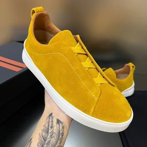 Designer Luxury Shoes Sneakers Mens Trainers Casual Flat Mules Triple Outing Sneaker For Men Stitch Cross Bands Elastic Low-Tops Cowhide Suede Soft Leather With Box