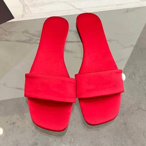 Slippers Summer Lazy 2024 Подлинный кожаный материал квадратный пакет Sandal