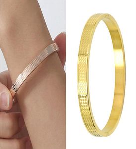 2022 Women039s Stainless Steel Bracelet American Fashion Buckle Bangles Crystal Luxury African Dubai Charming Gold Couple Rose 2843308