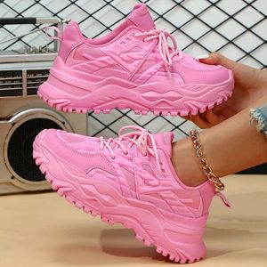 Scarpe casual sneaker rosa sneakers donne primaverili traspirabili scivolano su uomini allacciati 2024 Fashion Outdoors Coppia