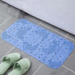 Badmattor ihålig porös dränering badrum fotkudde pvc badkar duschrum icke-halk rektangel golvmatta med massageganuler