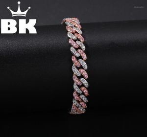 Link Chain Hip Hop Copper 9mm Micro Pave CZ Cuban Link Armband Cubic Zircon Mens Punk 7Inch8Inch Miami Acceptera anpassad färg14563229