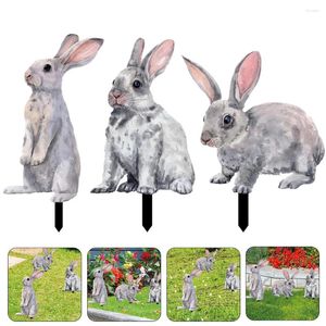 Gartendekorationen 3PCS Ostern Rasen Schilder für Outdoor Schild Requisiten Dekoration