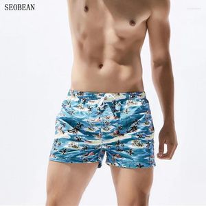 Swimwear Women SD6 Summer Board Surfing Shorts Men Beach Coconut Tree Print Swim Turnk Boxer