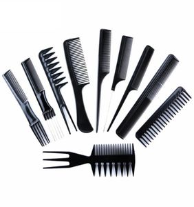 10pcSset Professional Hair Brush Comb Comb Barber Barber Antistático Combs