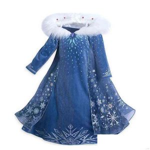 Girl'S Dresses Fancy Girl Princess Beauty Belle Cosplay Costume Snow Christmas Halloween Dress Up Children Party Clothes 211029 Drop D Dhyxr