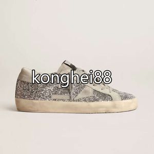 Luxury Classic golden Sneakers New Release Casual Shoe Super Star Sequin White Do-Old Dirty shoes Designer