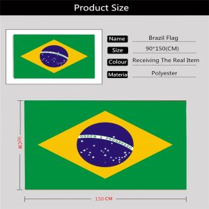 Large 90x150cm Brazil Flag for Outdoor/Indoor Use, Events, Sports, Decoration