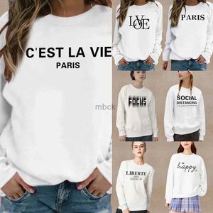 Mens Hoodies Sweatshirts Women Long Sleeve Sweatshirt Fashion White Pullover English Text Words Printing Series Casual Round Neck Autumn Warm Soft Hoodie 240412