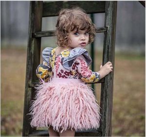 Girls Ins tsassels Faux Pur Pink Tutu Saias de babados para criança Roupas de moda Baby Skirt2750428